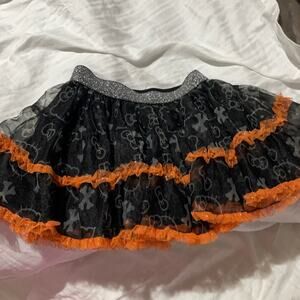 Hello Kitty 3t Halloween black orange tutu euc